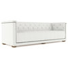 Hudson 8' Box Weave Linen Sofa, Blanc