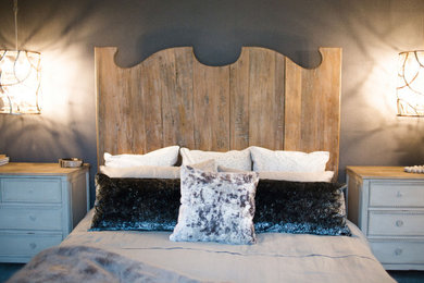 Large minimalist master bedroom photo in Other