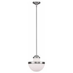 Livex Lighting - Livex Lighting 5725-91 Oldwick - One Light Pendant - No. of Rods: 3  Canopy IncludedOldwick One Light Pe Brushed Nickel Hand  *UL Approved: YES Energy Star Qualified: n/a ADA Certified: n/a  *Number of Lights: Lamp: 1-*Wattage:100w Medium Base bulb(s) *Bulb Included:No *Bulb Type:Medium Base *Finish Type:Brushed Nickel
