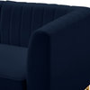 Alina Velvet Upholstered 8-Piece U-Shaped Modular Sectional, Navy