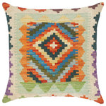 Bareens Designer Rugs - Modern Turkish Eda Hand Woven Kilim Throw Pillow - Embellish your home with this timeless casual chic handmade Southwestern Kilim throw pillow covers made with and cotton. Constructed on a loom by Nomad Turkman people with hand spun and Natural Vegetable dyes these beautiful Kilim pillow covers are known for their beautiful repetitive geometrical, naturalistic floral and traditional patterns yet still giving it a moden look. Masterfully artisan-crafted on traditional Kilim looms with a contemporary fashion palette producing bold intricate sharp patterns making them a standout piece in any decor.