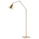 Maxim Lighting - Maxim Lighting Library - One Light Floor Lamp, Heritage Finish - Direct the light exactly where you want it using the articulated arms and metal shades of the Library series. At the backplate, the arm pivots left or right and up or down to direct the light. Additional articulated arms angle the shade or extend or contract the distance of the light source from the wall. Available in Polished Nickel and Heritage Brass finishes, the Library collection evokes industrial era classicism perfect for use as a task light or accent light. Complimentary table and floor lamps complete the collection.   Warranty: 1 Year Mounting Direction: DirectionalLibrary One Light Floor Lamp Heritage *UL Approved: YES *Energy Star Qualified: n/a  *ADA Certified: n/a  *Number of Lights: Lamp: 1-*Wattage:100w E26 Medium Base bulb(s) *Bulb Included:No *Bulb Type:E26 Medium Base *Finish Type:Heritage