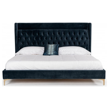 Ozzie Blue Fabric Bed, Queen