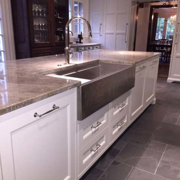Hammered Stainless Apron Front Workstation Farmhouse sink by Rachiele