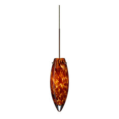 Juliette 1 Light Pendant, Bronze, LED, Amber Cloud Glass
