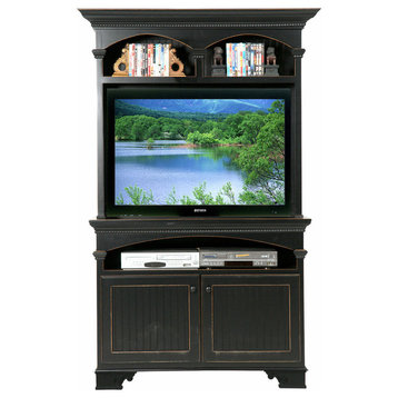 Entertainment Console and Hutch with 42" Opening, Bright White