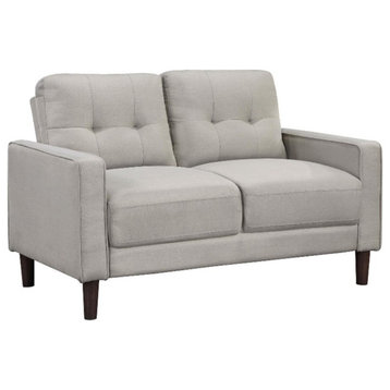 Coaster Bowen Upholstered Fabric Loveseat with Track Arms in Beige