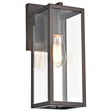 CHLOE Lighting Richard Transitional 1-Light Rubbed Bronze Outdoor Wall Sconce