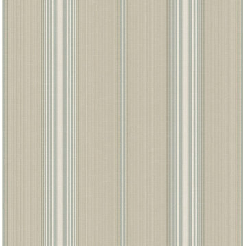 Traditional Stripe Wallpaper in Warm Green TX41702 from Wallquest