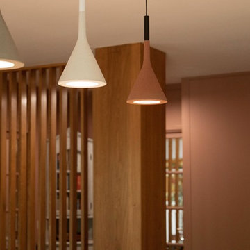 Rénovation cuisine et salon chaleureux et colorés - Projet Fontenay