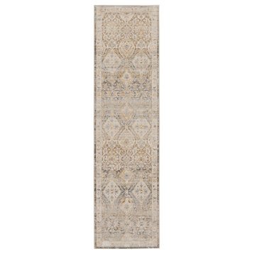 Vibe by Jaipur Living Hakeem Oriental Gray/Gold Area Rug, 2'2"x8'