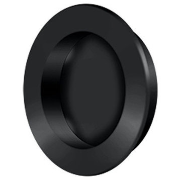 FP238U19 2-3/8" Round Flush Pull, Flat Black