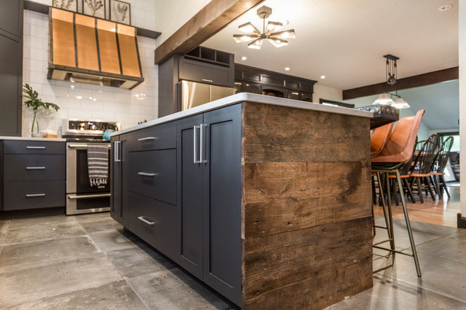 Industrial Kitchen by New England Design Elements