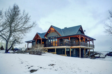 Rustic exterior home idea in Calgary