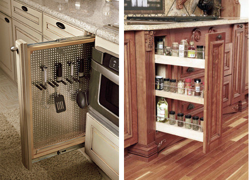 Cabinet Pull On Narrow Out Spice Rack, Slide Out Vertical Shelves