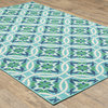 Madelina Floral Blue and Green Indoor or Outdoor Area Rug, 7'10"x10'10"