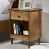 Classic 1-Drawer Solid Wood Nightstand, Caramel