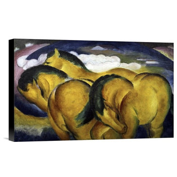 "Little Yellow Horses" Stretched Canvas Giclee by Franz Marc, 22"x14"
