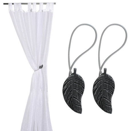 Set of 2 Wooden Leaf Tieback With Magnet Sonora Small Size