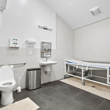 Wheelchair-Accessible Bathroom with Roll-In Shower and Grab Bars | Novato