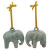 2-Piece Novica Light Blue Elephant Celadon Ceramic Ornaments