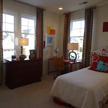Colorful Virginia Bedrooms with pinch Pleat Drapes