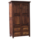 Foxden Decor - Hemingway Grand Rustic Linen Cabinet - This large armoire is a perfect accompaniment to any of our bedroom sets. It is made from solid reclaimed wood and has ample storage, with plenty of room for sheets, comforters and bulky linens in the cabinets. It also has 4 drawers for organizing smaller items. This piece is hand made from solid wood and made to last a lifetime!
