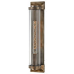 Hinkley Lighting - Pearson 1 Light Outdoor Wall Light, Burnished Bronze - Take the indoor style of statement sconces outside. Drawing inspiration from the bygone era, Pearson emanates a feeling of nostalgia right outside your door. Featuring cast symmetrical end caps and clear cylindrical glass, Pearson combines the look of a vintage-style filament with the sleek backplate for the most sophisticated illumination in your outdoor living area. Available in a Burnished Bronze or Textured Black finish.