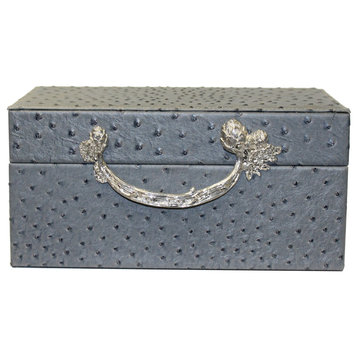 Oriental Handle Hardware Gray Rectangular Container Box Large Hcs5521