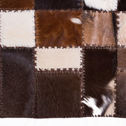 Luxury Handmade Cowhide Patchwork Hallway & Stair Runner, Brown White, 7'7"x2'6" - Hall And Stair Runners