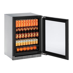 24" Glass Door Refrigerator (3024RGLINT) - Refrigerators