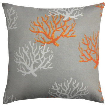 The Pillow Collection Gray Shaw Throw Pillow Cover, 24"x24"