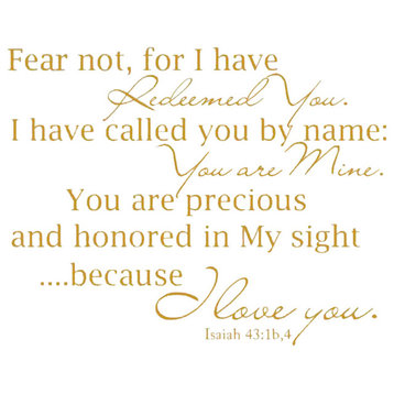 Decal Sticker I Have Called You By Name: You Are Mine Isaiah 43:1, Gold