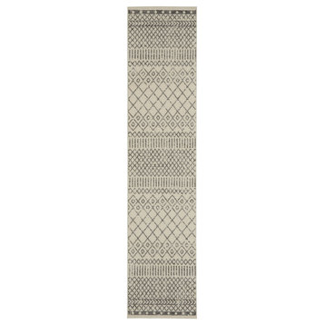 Nourison Passion 2'2" x 10' Ivory/Grey Bohemian Indoor Area Rug