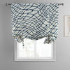 Ellis Printed Cotton Tie-Up Window Shade Single Panel, Ellis Blue, 46w X 63l