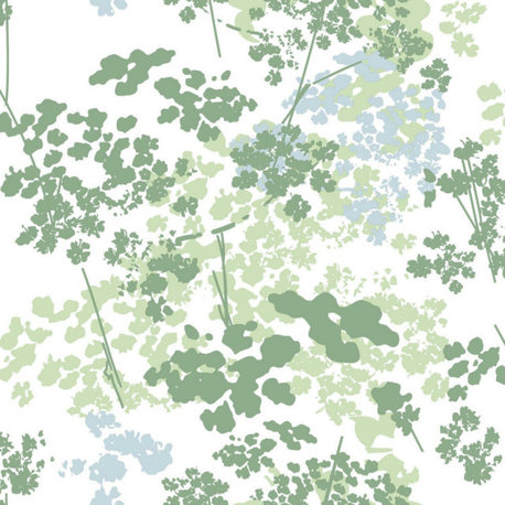 Green & White Queen Anne's Lace Peel & Stick Wallpaper