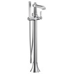 Moen - Moen One-Handle Tub Filler Includes Hand Shower Chrome, S931 - The Flara bathroom suite beautifully blends timeless classics with contemporary flair. The faucets bold details, clean lines and expressive, gestural flared surfaces combine with slim proportions and a tall, elegant stature for a striking appearance. The Flara bathroom suite includes single-handle and two-handle faucet options, matching tub/shower fixtures, a tub-filler faucet, and a broad selection of matching accessories that provides a cohesive look throughout the bath.