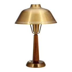Swedish Asea Belysning Mid Century Modern Teak and Brass Table Lamp - Products