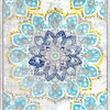 Withered Bloom In Bouquet Runner Area Rug, Blue, 2'8"x8'