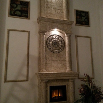 Tall fireplace