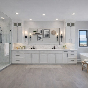 Nacreous Shaker Slim Dove White Gallery| Bathroom Projects