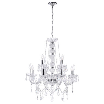 Princeton 12 Light Down Chandelier with Chrome finish