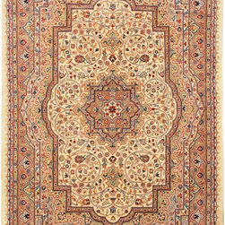 Ivory Persian Isfahan Rug 5' 11" x 9' 4" - Area Rugs