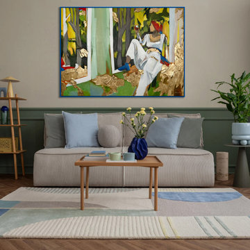 Framed abstract wall art painting "Inspiration"