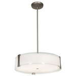 Access Lighting - Access Lighting Tara - 18" Convertible Semi-Flush Mount/Pendant - Clear bent glass with frosted windows      50123spec.jpg  No. of Rods: 3  Assembly Required: Yes  Shade Included: Yes  Sloped Ceiling Adaptable: Yes  Rod Length(s): 22.00Tara 18" Convertible Semi-Flush Mount/Pendant Brushed Steel Opal Glass *UL Approved: YES  *Energy Star Qualified: YES *ADA Certified: n/a  *Number of Lights: Lamp: 1-*Wattage:30w Integrated LED bulb(s) *Bulb Included:Yes *Bulb Type:Integrated LED *Finish Type:Brushed Steel