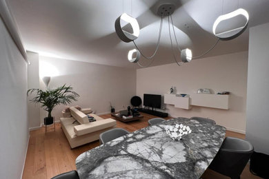 A warm modern contemporary room