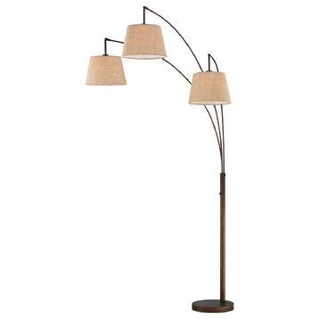Artiva LUCE 84" Modern LED 3-Arch Antique Bronze Floor Lamp With Dimmer