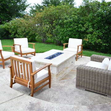 Sunnyvale TX Custom Fire Pit and Outdoor Kitchen