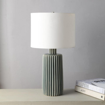 Roza 1 Light Table Lamp, Olive and Off-White