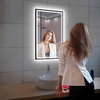 Fogless, Dimmable, Color Temperature Adjustable LED Mirror, Matte Black, 24x36